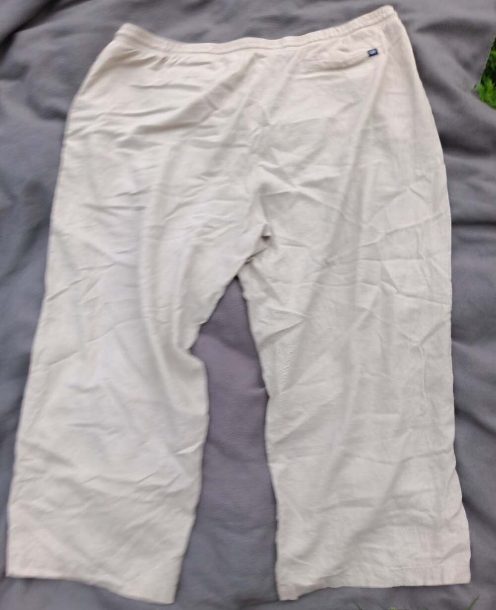 GAP Women’s XXL Khaki Linen Blend Wide Leg Pants Coastal Summer Lagenlook - Picture 2 of 4